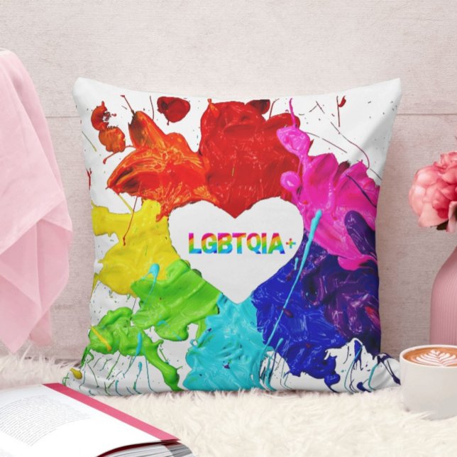 Rainbow Modern Rand LGBT Kudde (Skapare uppladdad)