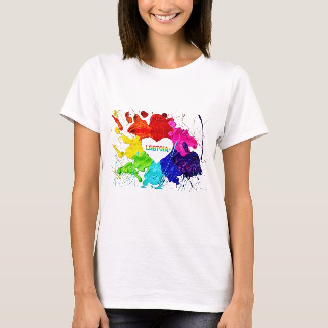 Rainbow Modern Rand LGBT T Shirt (Framsida)