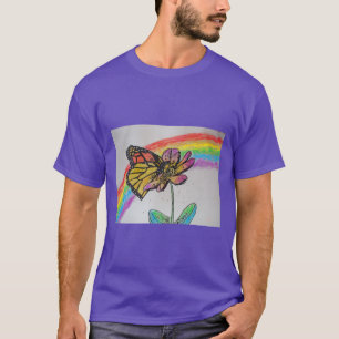 Rainbow Monarch Butterfly Painting Manar T Shirt