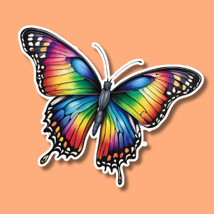 Rainbow Monarch Butterfly Watersecure Klistermärken