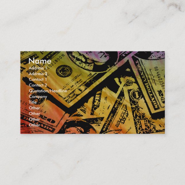 Rainbow Money Business/Profile Card2 Visitkort (Framsida)