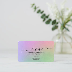 Rainbow Monogram-Affärskort - Elegant Visitkort