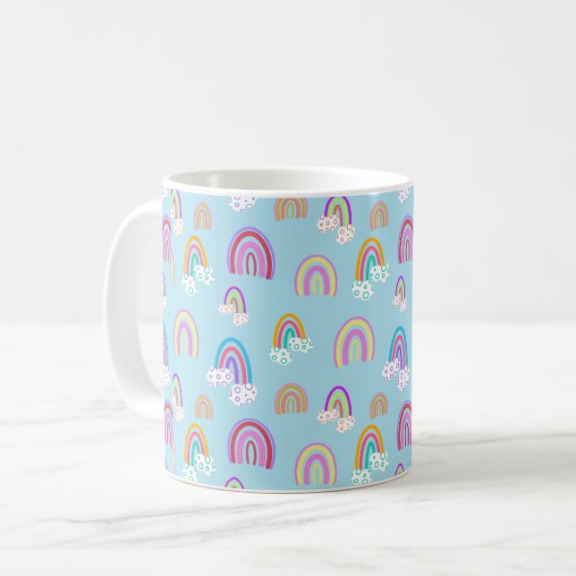 Rainbow mönster kaffemugg (Framsida vänster)
