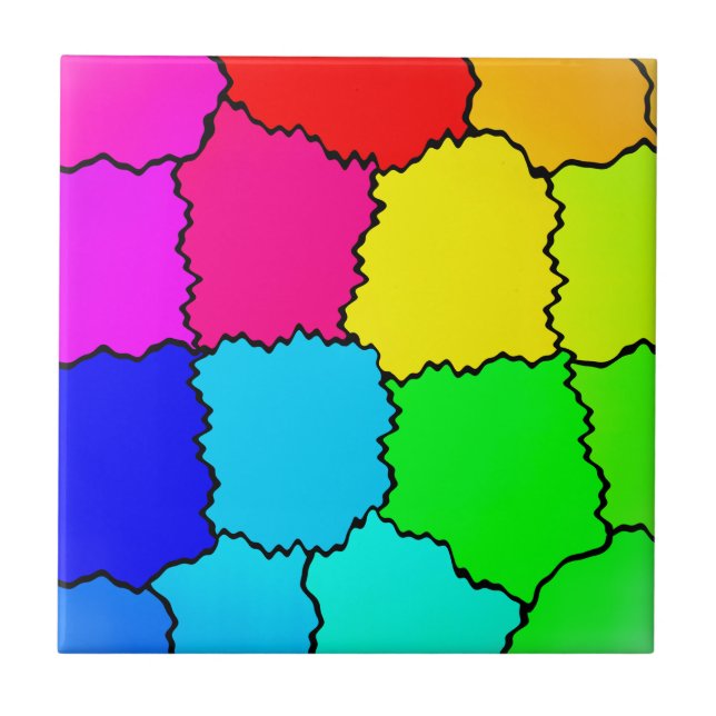 Rainbow Mönster Kakelplatta (Framsidan)