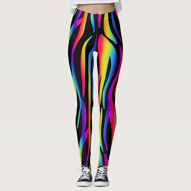 Rainbow Mönster Leggings (Framsida)