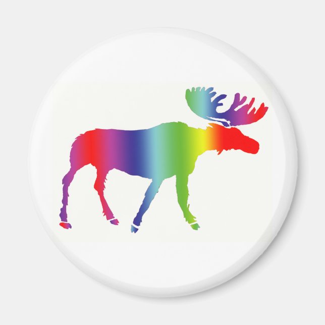 Rainbow Moose Magnet (Framsidan)