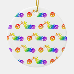 Rainbow Mortocycle Julgransprydnad Keramik