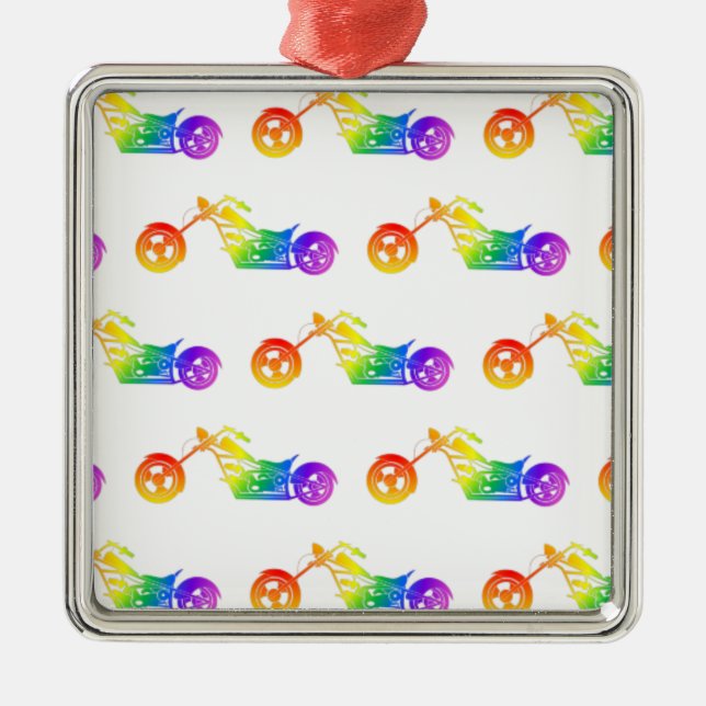 Rainbow Mortocycle Julgransprydnad Metall (Framsidan)