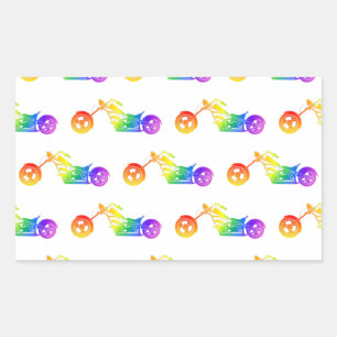 Rainbow Mortocycle Rektangulärt Klistermärke