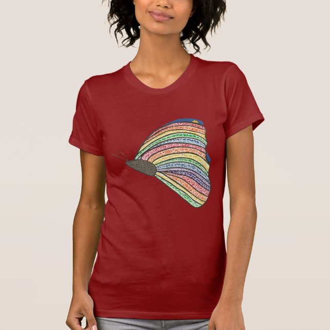 Rainbow Mosaic Butterfly Tee av CherylsArt (Framsida)