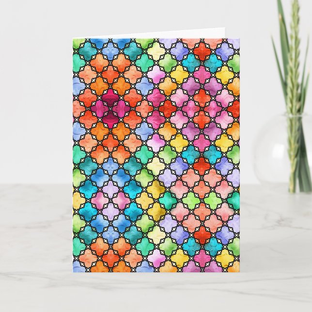 Rainbow mosaic mönster kort (Framsida)