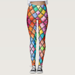 Rainbow mosaic mönster leggings