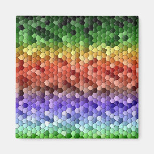 Rainbow Mosaic Mönster Magnet