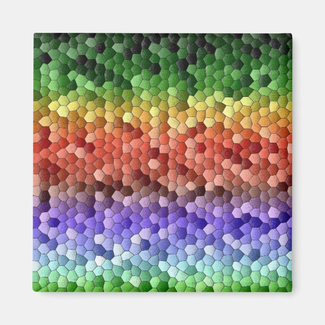 Rainbow Mosaic Mönster Magnet (Framsidan)