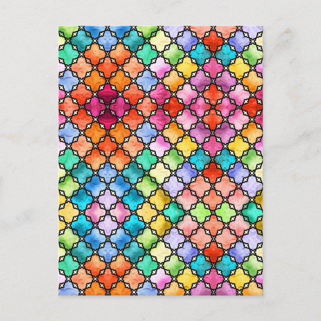 Rainbow mosaic mönster vykort (Framsida)