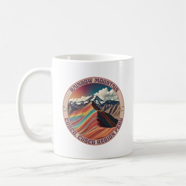Rainbow Mountain Cusco, Cusco-regionen Peru Kaffemugg (Vänster)