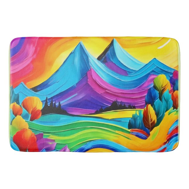 Rainbow Mountain Majesty Art Badrumsmatta (Framsidan)