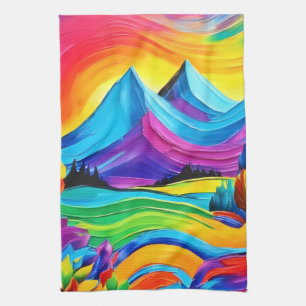 Rainbow Mountain Majesty Art Kökshandduk