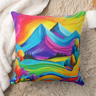 Rainbow Mountain Majesty Art Kudde