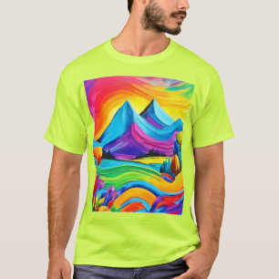 Rainbow Mountain Majesty Art T Shirt