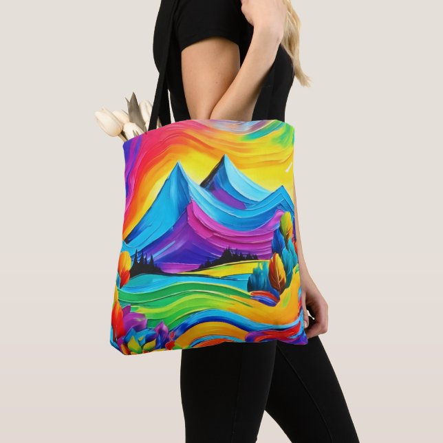 Rainbow Mountain Majesty Art Tygkasse (Närbild)