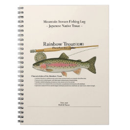 Rainbow Mountain Stream Fishing Log Photo Notebook Anteckningsbok