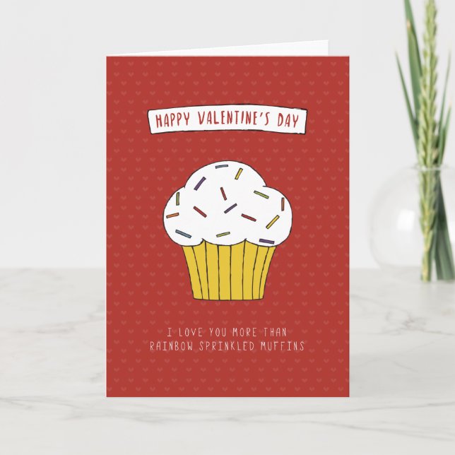 Rainbow Muffin Valentiness Card Helgkort (Framsida)