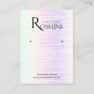 Rainbow Multi Färg iridescent jewlery visning Visitkort