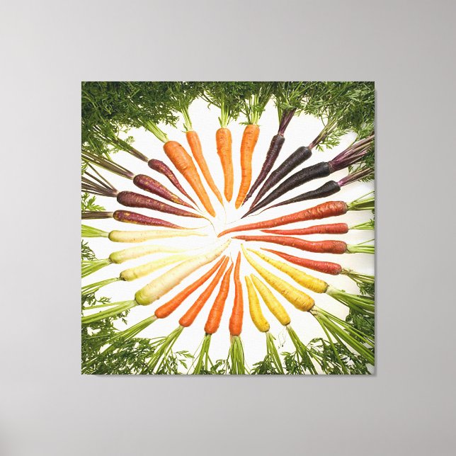 Rainbow Multicolor Carrots Square Canvas (Framsida)