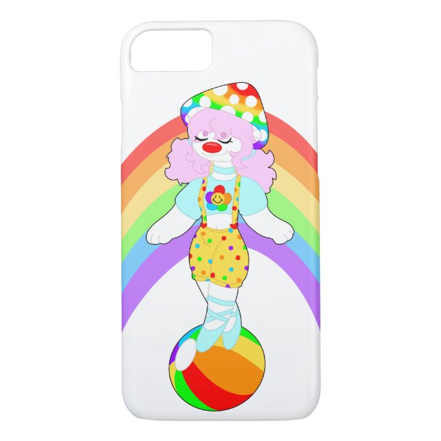 Rainbow Mushroom Clown Girl iPhone / iPad-fall Case-Mate iPhone Skal (Baksida)