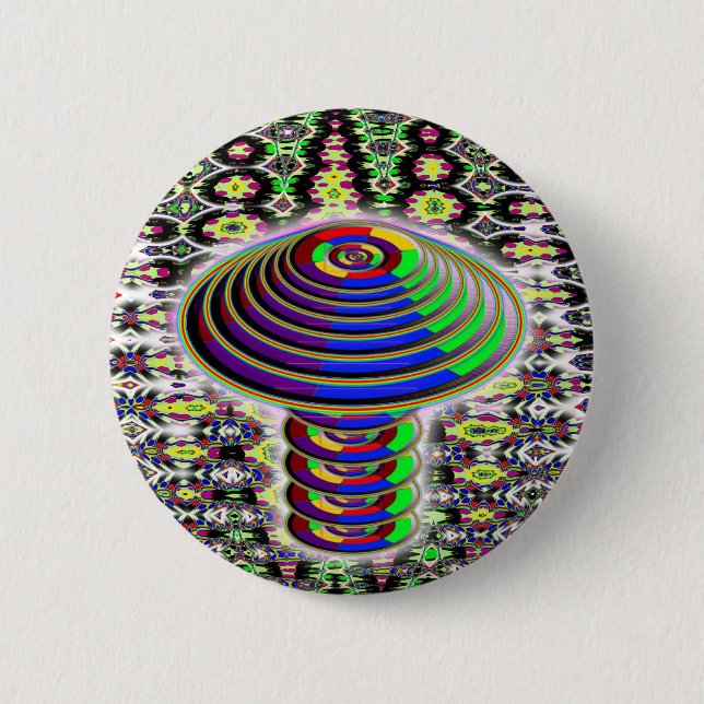 Rainbow Mushroom - Geometric Knapp (Framsida)