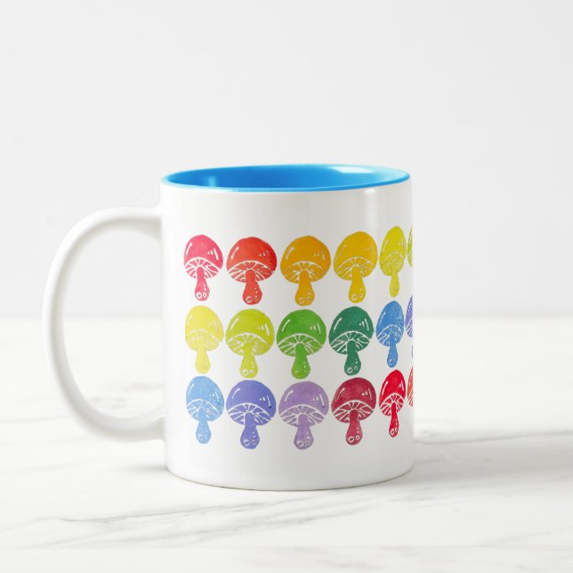 Rainbow Mushroom Mugg Blue Insida (Vänster)