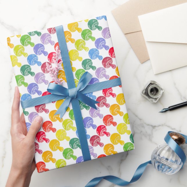 Rainbow Mushroom Wrapping Papper Roll Presentpapper (Gifting)