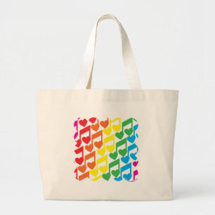 Rainbow Music Kärlek Notes Retro Multifärgad Mö Jumbo Tygkasse