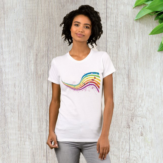 Rainbow Music Wave Womens T-Shirt (Skapare uppladdad)