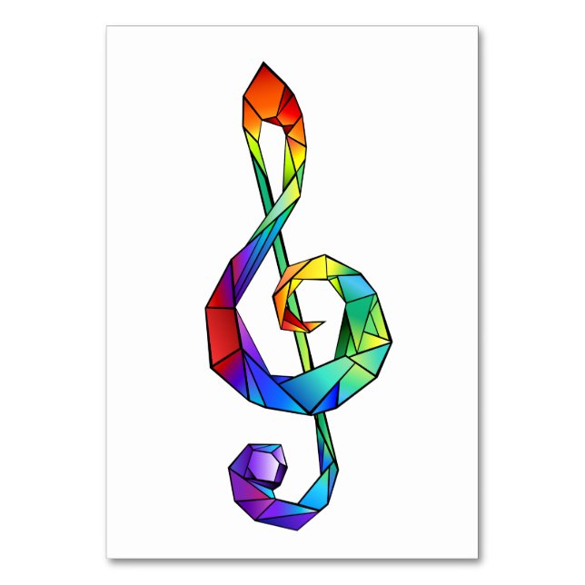 Rainbow Musical Nyckel treble clef Bordsnummer (Framsidan)