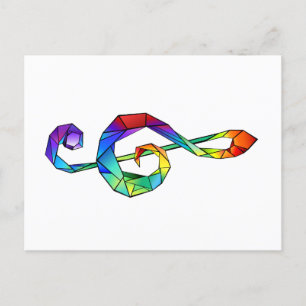 Rainbow Musical Nyckel treble clef Helg Vykort