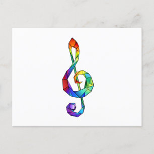 Rainbow Musical Nyckel treble clef Inbjudan Vykort