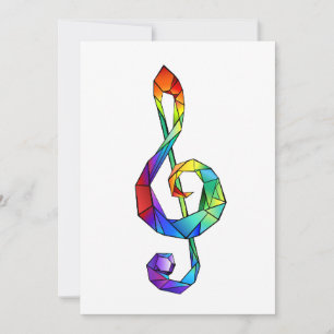 Rainbow Musical Nyckel treble clef Julkort
