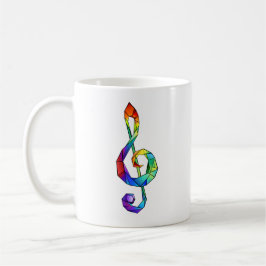 Rainbow Musical Nyckel treble clef Kaffemugg
