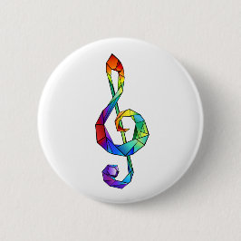 Rainbow Musical Nyckel treble clef Knapp