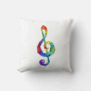 Rainbow Musical Nyckel treble clef Kudde