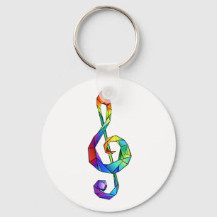 Rainbow Musical Nyckel treble clef Nyckelring