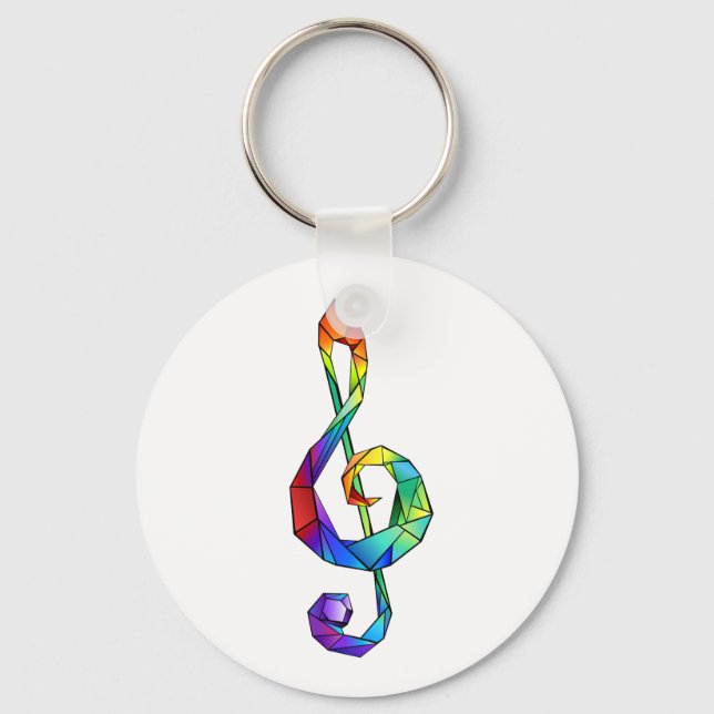 Rainbow Musical Nyckel treble clef Nyckelring (Framsida)