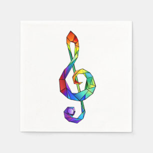 Rainbow Musical Nyckel treble clef Pappersservett