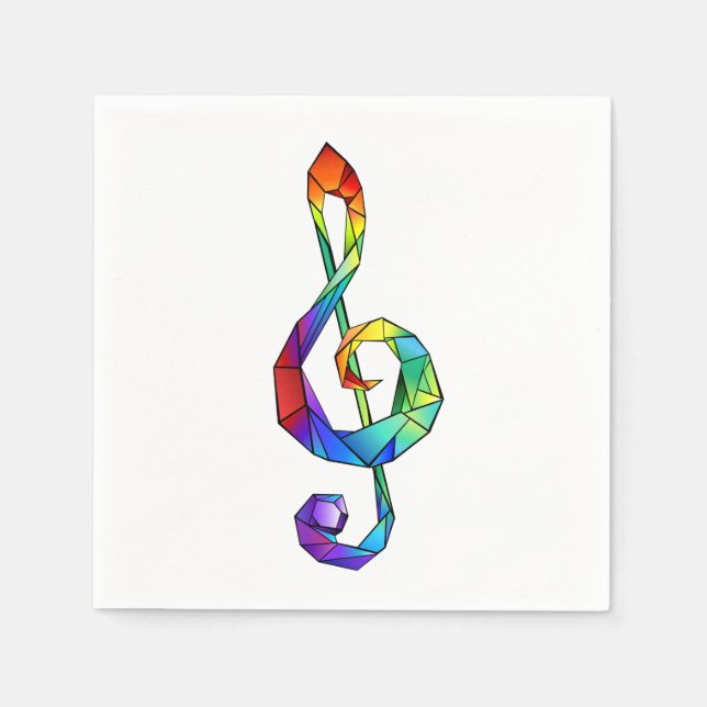 Rainbow Musical Nyckel treble clef Pappersservett (Framsidan)