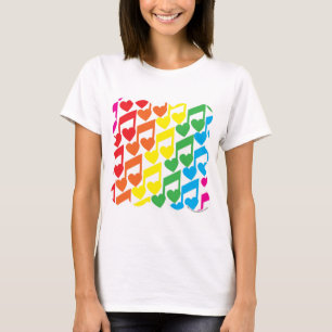 Rainbow Musik noter Cute Retro Mönster T-shirt