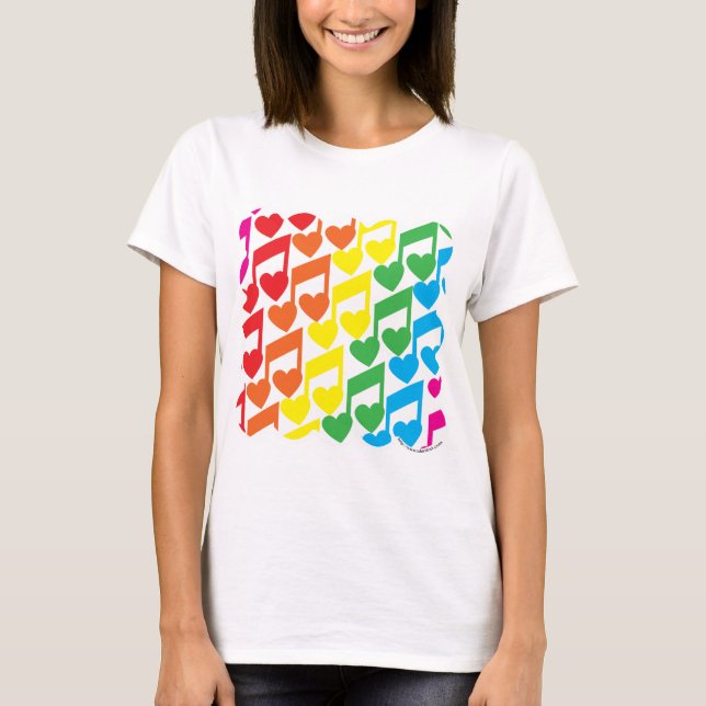 Rainbow Musik noter Cute Retro Mönster Tröja (Framsida)