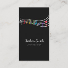 Rainbow Musik noter Music Teacher Elegant Visitkort