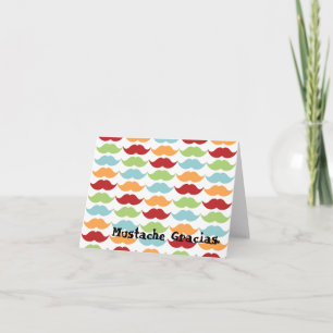 Rainbow Mustache Tackkort Cards